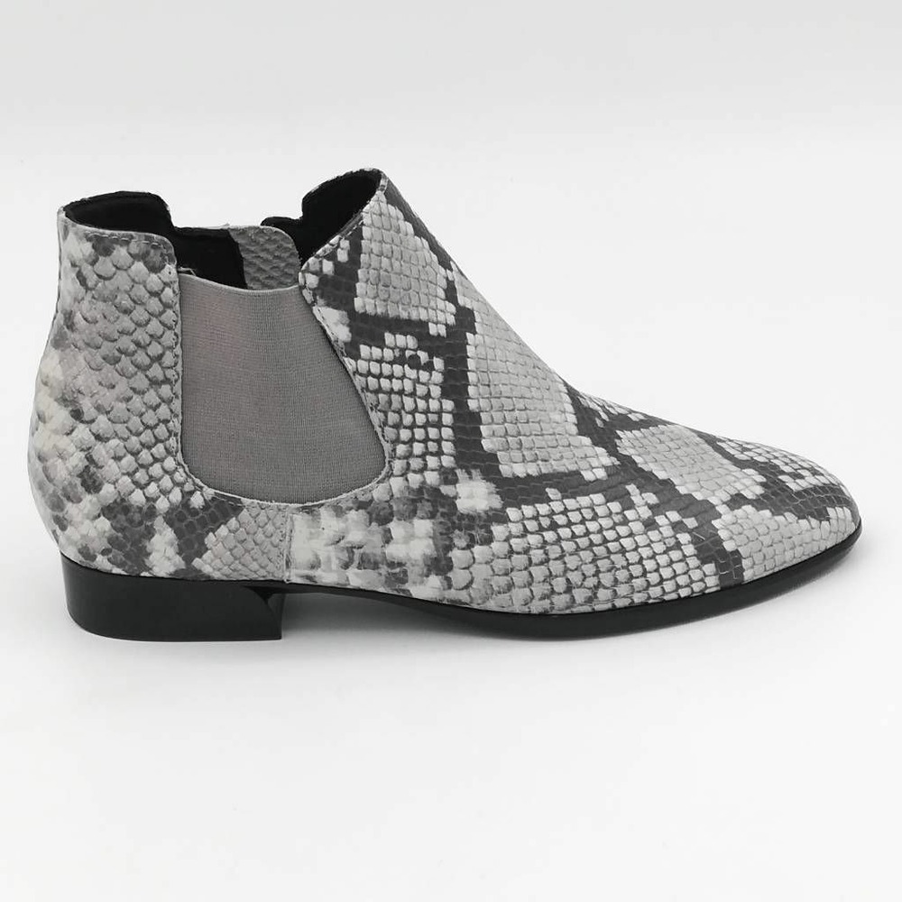Munro Shoes Womens Cate Ankle Boots Multicolor‎ Gray Snakeskin Leather Zipper 6